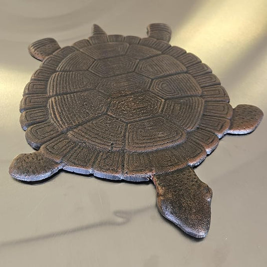 Turtle Stepping Stone Cast Iron Outdoor Yard and Garden Decor Bronze
