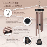 Leebbsin Loss of Loved One Gift, 25.5" Sympathy Wind Chimes, Memorial Gifts for Loss of Loved One, Mom, Dad, Wife, Husband, Child, Remembrance & Bereavement Gifts for Funreal, Outdoor