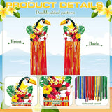 Affrolling 8 Pcs Tropical Birds Party Decoration Hawaiian Luau Tiki Jungle Theme Hanging Outdoor Decor with Tassels for Birthday Party Supplies 3.3 ft Summer Bird Toucan Leaf Garland Door Banner Sign