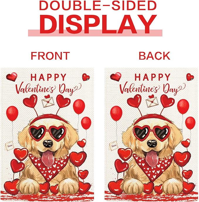 Golden Retriever Seasonal Garden Flags Set of 12, Welcome Seasonal Garden Flags 12x18 Double Sided, Dogs Yard Flags for All Holidays, Fall Winter Halloween Christmas Flag for Outdoor Farmhouse Decor