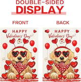Golden Retriever Seasonal Garden Flags Set of 12, Welcome Seasonal Garden Flags 12x18 Double Sided, Dogs Yard Flags for All Holidays, Fall Winter Halloween Christmas Flag for Outdoor Farmhouse Decor