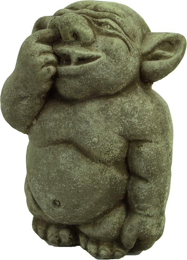 Ogre Garden Statue Picking Nose Concrete Troll Sculpture