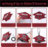 16 Pieces 2026 Graduation Yard Signs Plastic Congrats Grad Decor with 32 Stake and Ribbon Graduate Cap Hanging Yard Sign for Party Outdoor Lawn Pathway Walkway Decorations(Maroon)