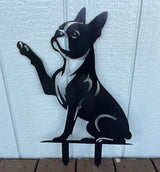 Boston Terrier,Metal Boston Terrier,Rusty Boston Terrier,Yard Art,Dog Memorial,Boston Terrier on Stakes,Dog Lover Gift,Yard Art,Patio Outdoor Decor,Garden Decorations,Lawn Ornaments.