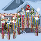 DoubleFill 8pcs Christmas Windsocks Outdoor Hanging Decorations with Tassels Snowman Yard Decorations for Outside 3.3ft Xmas Decorative Signs for Wall Tree Home Lawn Yard Party Supplies Garden Decor