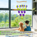 Color Leave Glass Wind Chimes for Outside, Hanging Handcrafted Suncatcher Windchimes Coastal for Women Gift, Sea Glass Art Wind Chimes for Outdoor Garden Home Housewarming Holiday Decoration