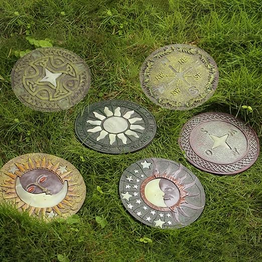 Luminous Garden Stepping Stone, Retro Style Outdoor Backyards Pathway Décor Step Stones, Weatherproof Garden Landscaping Decorative Stone (Size : 1 Pack)