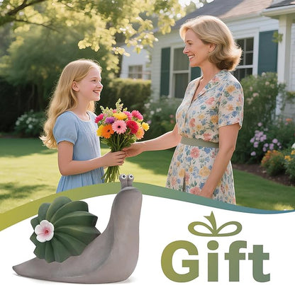 Etlemonde Solar Cactus Snail Statue Garden Decor Light - Outdoor Decorative LED Flower, Suitable for Patio, Lawnand Garden Decorations, Gifts for Mom