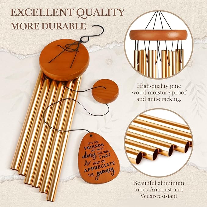 SteadStyle Mother's Day Friendship Gifts for Women, Wind Chime for Best Friends, Friend Gifts for Men - Wonderful Friendship Presents for Special Women BFF Wind Chimes for Garden Patio Backyard