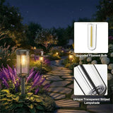 Sparkblaze 12 Pack Solar Garden Lights Outdoor, Decorative Solar Pathway Lights for Yard Auto On/Off Landscape Lighting for Walkway, Lawn, Garden, Waterproof Solar Stake Lights. (12, Warm White)