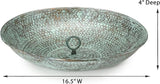 Good Directions 479V1 Rain Chain Basin Large 16-1/2 Inch Diameter, 4 Inches High, 100% Blue Verde Pure Copper