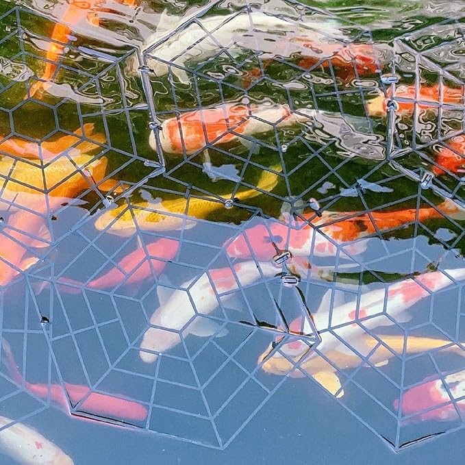 Pond Netting Floating Guard, Fish Protector, Floating Net for Pond, 30 Nets with 90 Connectors & 120 Zip Ties