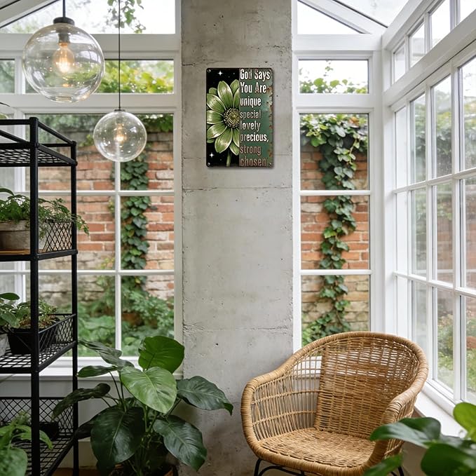 Garden Signs for Outside God Says You Are, Funny Metal Signs for Home Garden Patio Yard, Retro Gardening Gifts for Women, Wall Decor 12" x 8"