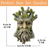 Teaeeno Whimsical Tree Face Garden Decoration, 9.8 in Tree Faces Decor Outdoor Wallmounted Statue Art with Leaf Features, Outdoor Decor Garden Accessory (Nature and Outdoors)