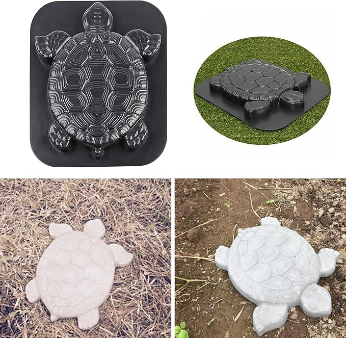 Turtle Concrete Stepping Stone Mold, Cement Step Mold, Concrete Stepping Stone Molds Reusable, Turtle Molds for Garden Rock Walkway