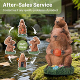 Capybara Solar Garden Statue, Outdoor Capybara Statue with Ball Light, Funny Double Capybara Decor for Women Mom, Capybara Figurine for Yard Garden Patio Lawn Ornaments
