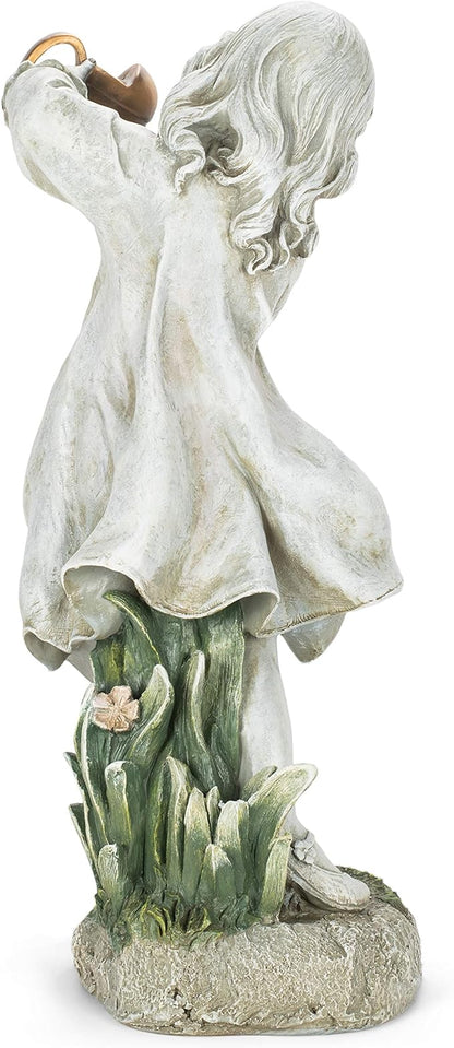 Joseph's Studio Garden Statue – 22" Tall Girl with Watering Can Outdoor Décor – Elegant Resin Yard Sculpture for Patio, Lawn, or Garden