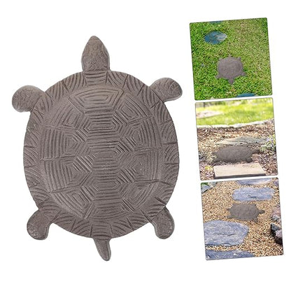 POPETPOP Cast Iron Stepping Stone for Garden Pathway Decorative Outdoor Lawn Paver Sturdy 12 Tortoise Shape for Walkways Vintage Style Garden Accessory