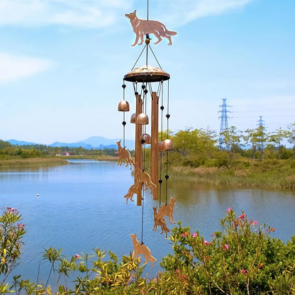 GDNSFIT German Shepherd Wind Chimes for Outside, Metal Windchimes Outdoors, Shepherd Gifts for Women/Men, Memorial/Birthday Gifts, Garden Decor for Outside, Patio or Yard, Durable Chimes for Outdoors