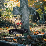 Cardinal Grave Decoration for Cemetery, Metal Tombstone Memorial Marker with Poem Weatherproof Outdoor Yard Garden Grave Stakes for Loss of Father Mother