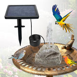 Solar Powered Bird Bath Fountain Equipped with Six Nozzles Rock Solar Bird Bath Power 3.5w Outdoor Water Fountain Suitable for Gardens Ponds Fish Tanks Courtyards