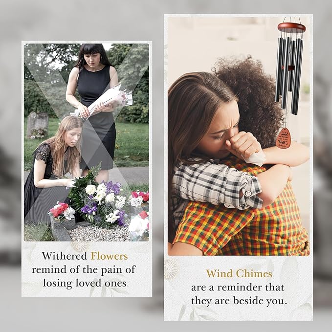 SteadStyle Memorial Gifts Wind Chimes - Sympathy Gifts for Loss of Loved One, Gifts for Who Loss of Dad, Mom, Brother, Friend, Sympathy Bereavement Gift Baskets Home Outdoor Garden Patio Decor (36 IN)