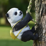 Adorable Climbing Panda Bear Statue Whimsical Tree Hugger Panda Decor Durable Resin Outdoor Yard Art Fairy Garden Accessories PandaGifts for Women for Birthday Decorations