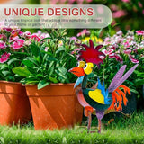 Metal Rooster Yard Statue, Wacky Outdoor Garden Statues, Metal Rooster Yard Garden Decorations Statues, Chicken Ornaments Yard Art for Backyard Patio Lawn Decorations, Gifts for Chicken Lovers (A)