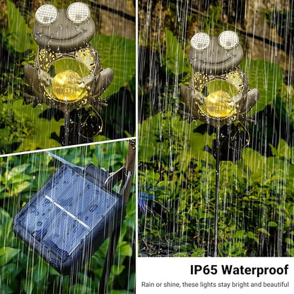 SRNPMIU Solar Lights Outdoor Decor, Solar Frog Yard Decorations Outdoor, Garden Decorative, IP65 Waterproof, Gifts for Women Mom, for Yard Patio Lawn Pathway Landscape
