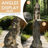 29.72" H x 17.91" L Large Howling Wolf Statue for Garden, Outdoor Sculpture, Animal Decor for Yard Porch Entryway Patio Living Room (Large, Howling Wolf)