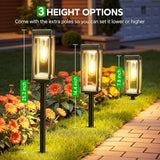 WdtPro 8 Pack Tall Solar Pathway Lights Outdoor, Bright Solar Powered Garden Lights Waterproof, Auto On/Off, Up to 15H Outdoor Lighting for Lawn Patio Walkway Driveway Path Yard Decor