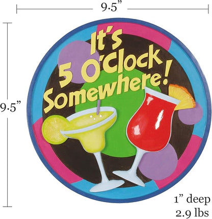 Spoontiques - Garden Décor - It's 5:00 Somewhere Stepping Stone - Decorative Stone for Garden
