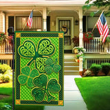 St Patricks Day Garden Flags Spring Green Shamrock Lucky Clover Holiday Yard Flag Porch Lawn Decorations 12x18 Double Sided Buffalo Plaid Saint for Farmhouse Holiday Happy St Patricks Day Outside