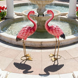Ratuor Metal Flamingo Yard Decor Garden Statues,Outdoor Pink Flamingo for Backyard Patio Porch Decoration,Valentine's Day,Wedding,Party,Lawn Decorations (2)