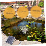 POPETPOP Solar Fountain Set Solar-powered Outdoor Water Pump 380l/h Durable Easy to Clean