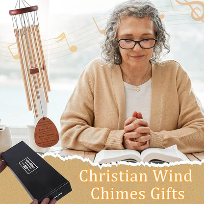 Christian Gifts for Women Men - Inspirational Bible Verse Wind Chimes for Outside, Religious Faith Based Gifts for Mother Sisters Friends Birthday Christmas Easter Baptism Communions