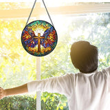 DASTOLL Stained Glass Window Hanging - Jesus Cross Wings Suncatcher Ready to Hang Window Doors Home Decoration and Christmas, Mother's Day Birthday Gifts for Women, Men, and Mom 11.8x11.8 in