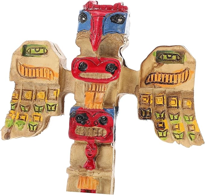 Resin Tribal Symbol Statue for Garden Decoration Handpainted Ornament Unique Design Outdoor Resin Craft Auspicious Tribal Token Figurine for Courtyard Decor