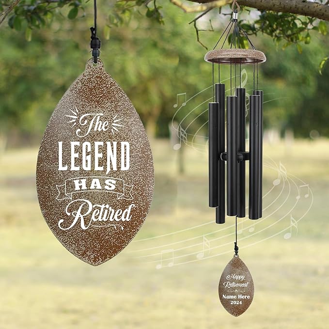 ASTARIN Personalized Happy Retirement Gift, Custom Name Retirement Wind Chimes for Women Men, 35" Large Deep Tone Wind Chime Retire Gifts for Teacher Husband Friends Parents(Produced in USA)