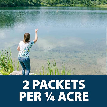 Airmax PondClear Packets, Beneficial Bacteria & Enzyme Clarifier Treatment with Ecoboost PRx, Clear & Clean Pond & Lake Water, Safe for Fish, 12-Count