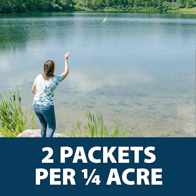 Airmax PondClear Packets, Beneficial Bacteria & Enzyme Clarifier Treatment with Ecoboost PRx, Clear & Clean Pond & Lake Water, Safe for Fish, 24 Count