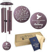 ASTARIN Customized Wind Chimes for Loss of Loved One, Memorial Gifts for Loss of Mom/Dad, Bereavement Gifts for Loss of Father, Wind Chimes for Outside Deep Tone, Produced in USA