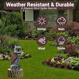 Fake Owl Decor - Rotating Head Garden Scarecrow for Outside Orchard Farm, Waterproof Outdoor Garden Statues, Plastic Owl Decor for Home Patio Yard Decorations