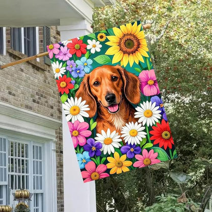BlissYard Hello Spring Garden Flag 12x18 Inch Double Sided Cute Golden Retriever Seasonal Welcome Small Flags For Outside Outdoor Decor Yard Farmhouse Holiday Spring Summer Decorations Yard Flags