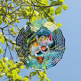 Hanging Fishing Wind Spinner for Outdoor Indoor Stainless Steel Wind Sculptures 10 Inch Cool Animal Go Fishing Metal Wind Spinner for Yard Garden Living Room Fishing Tackle Shop Great Gift for Friend