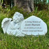 Personalized Garden Angel Statue Sympathy Gift Human Memorial Gifts, in Memory of Loved One, Bereavement Gifts, Custom Grave Markers Cemetery Stones Remembrance Stones Memorial Plaques