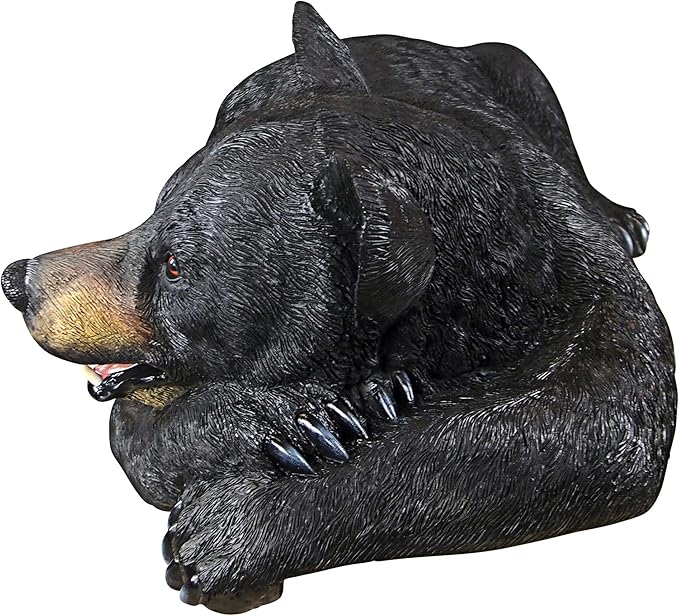 Design Toscano Lemont the Lovable Lounger Climbing Black Bear Roof Mount Outdoor Garden Statue, 34 Inch Long, Cast Stone Resin, Woodland Black Finish