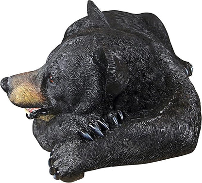 Design Toscano Lemont the Lovable Lounger Climbing Black Bear Roof Mount Outdoor Garden Statue, 34 Inch Long, Cast Stone Resin, Woodland Black Finish