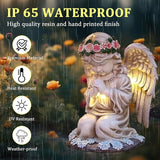 Choies Angel Gifts for Mom Grandma Granny Aunts,Birthday Sympathy Memorial Gifts,Solar Praying Angel Figurines for Outdoor Garden,Yard,Cemetery,Grave Decoration