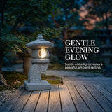 14’’ High Asian Solar-Powered Zen Pagoda Garden Statue LED Light Solar Lamp for Outdoor Japanese Decoration Aesthetic Garden Figurines